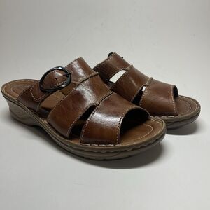 Josef Seibel Womens Catalonia 25 Dolomite Sandals Size 42 Leather Camel Slide
